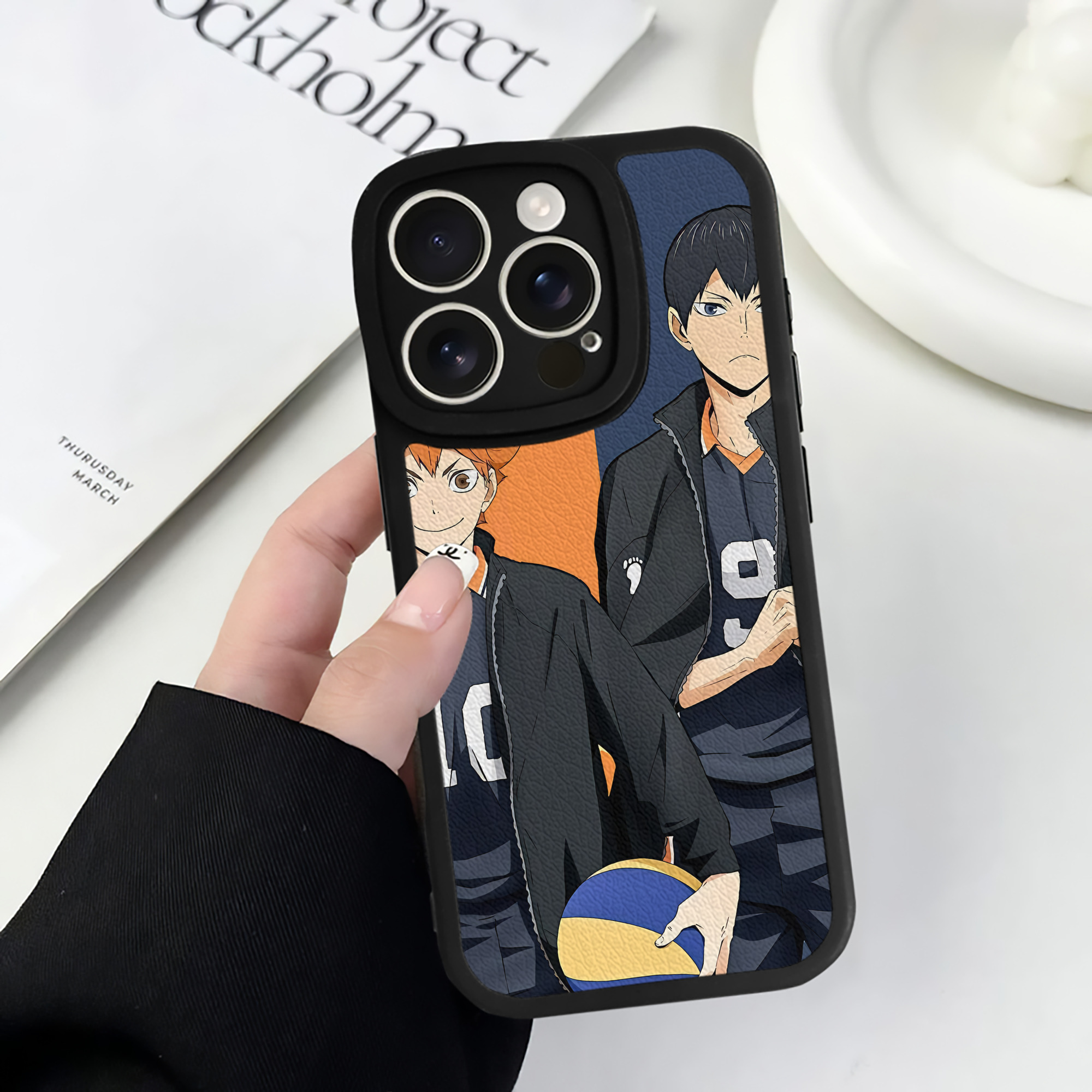 （画像用） ハイキュー!! Haikyu!! 【iPhone 16シリーズ対応】シリコンスマホケース（レザー調） 材質：シリコン